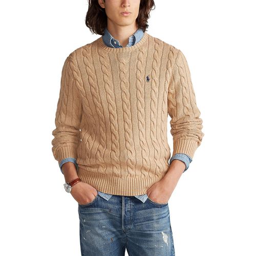 Pull Scollo Rotondo In Maglia Di Cotone A Trecce Uomo Taglie S - polo ralph lauren - Modalova