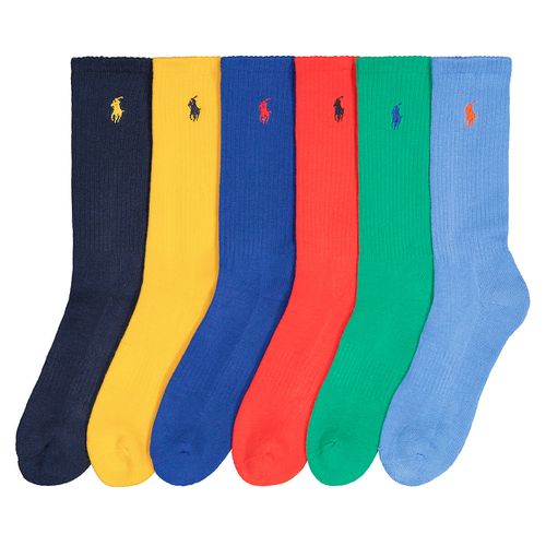 Confezione Da 6 Paia Di Calze Alte Uomo Taglie 39/45 - polo ralph lauren - Modalova