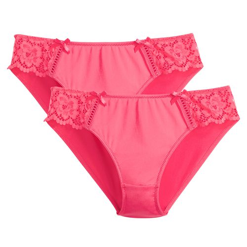 Conf. Da 2 Slip In Pizzo E Microfibra Donna Taglie 34/36 (FR) - 38/40 (IT) - la redoute collections - Modalova