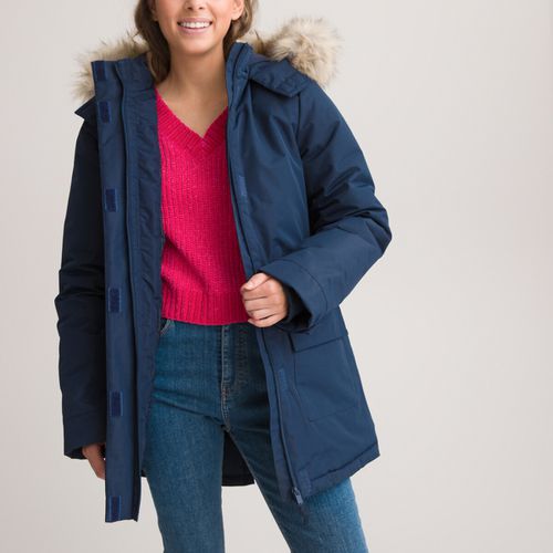 Parka Tecnico Cappuccio Bordato Da Pelliccia Sintetica Bambina Taglie XXXS - la redoute collections - Modalova