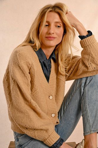 Cardigan scollo a V, maglia pointelle - MOLLY BRACKEN - Modalova