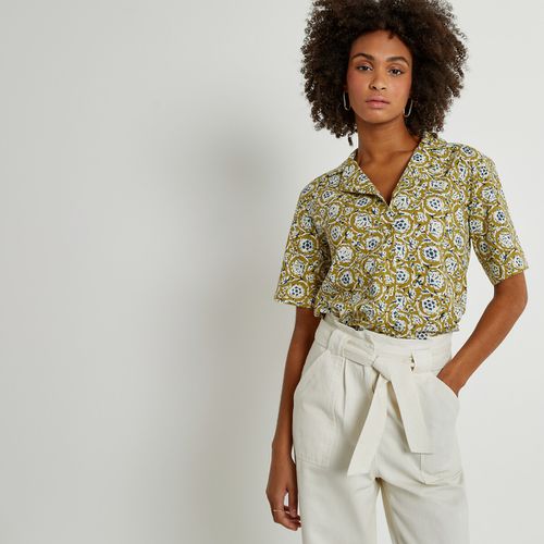 Blusa con collo a revers, stampa fiori - LA REDOUTE COLLECTIONS - Modalova