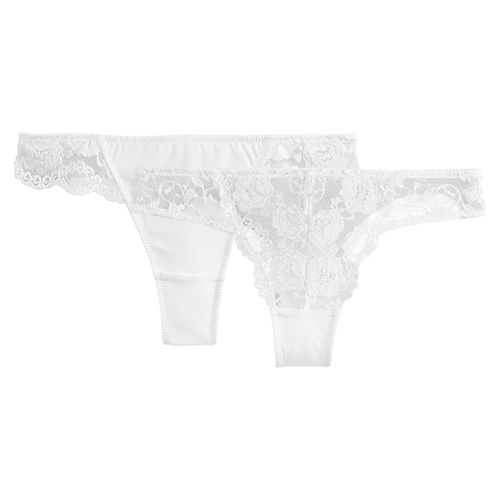 Confezione da 2 tanga in pizzo e microfibra Anthea - LA REDOUTE COLLECTIONS - Modalova