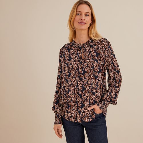 Blusa Scollo Rotondo, Fantasia A Fiori, Maniche Lunghe - anne weyburn - Modalova