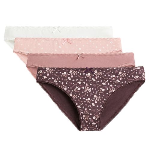 Confezione da 4 slip stampati in cotone - LA REDOUTE COLLECTIONS - Modalova