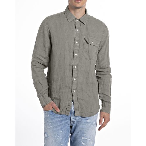 Camicia In Lino Uomo Taglie S - replay - Modalova