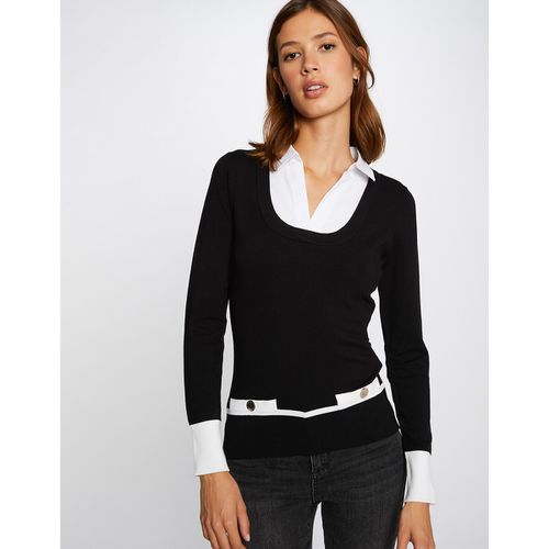 Maglione In Maglia Fine, Collo A Camicia Donna Taglie XS - morgan - Modalova