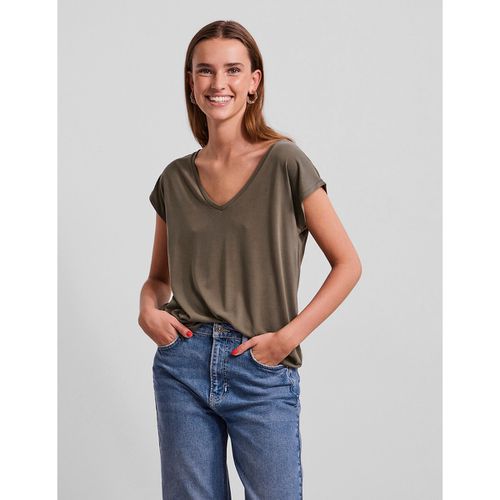 T-shirt, Scollo A V Donna Taglie XL - pieces - Modalova