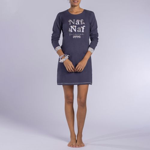 Camicia Da Notte Maniche Lunghe, Jersey Cotone, Poésie Donna Taglie M - naf naf - Modalova