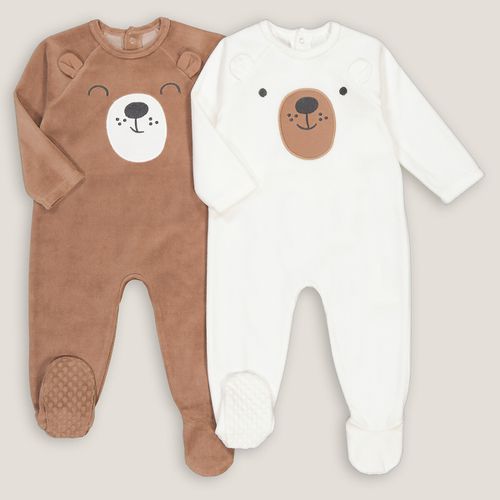 Confezione da 2 pigiami in velluto motivo orso - LA REDOUTE COLLECTIONS - Modalova