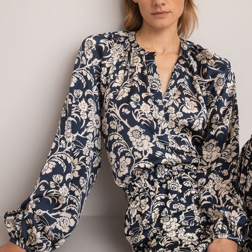 Blusa Ampia Con Collo Mao, Stampa Fiori - la redoute collections - Modalova