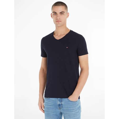 T-shirt scollo a V slim stretch - TOMMY HILFIGER - Modalova