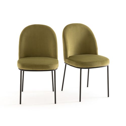 Confezione da 2 sedie imbottite in velluto, TOPIM - LA REDOUTE INTERIEURS - Modalova