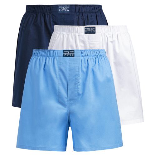 Confezione da 3 boxer in popeline puro cotone, tinta unita - POLO RALPH LAUREN - Modalova