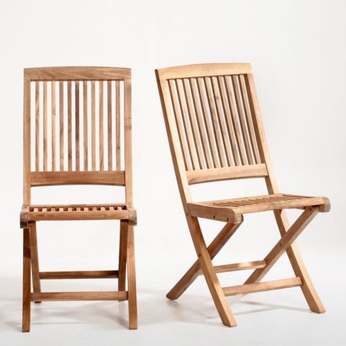 Confezione da 2 sedie pieghevoli, teak - LA REDOUTE INTERIEURS - Modalova