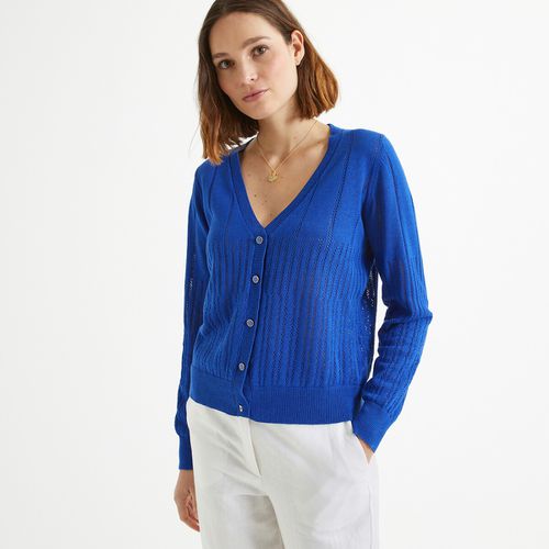 Cardigan scollo a V, in fine maglia con bottoni - ANNE WEYBURN - Modalova