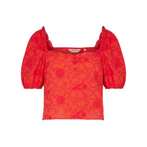 Top scollatura quadrata pizzo sangallo - NAF NAF - Modalova