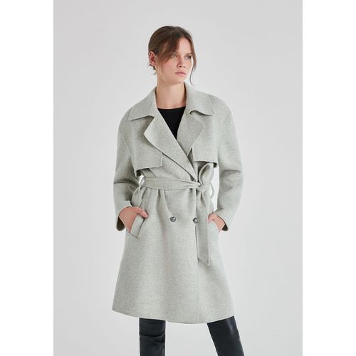 Cappotto Misto Lana Effetto Trench Da Annodare Donna Taglie M - ikks - Modalova