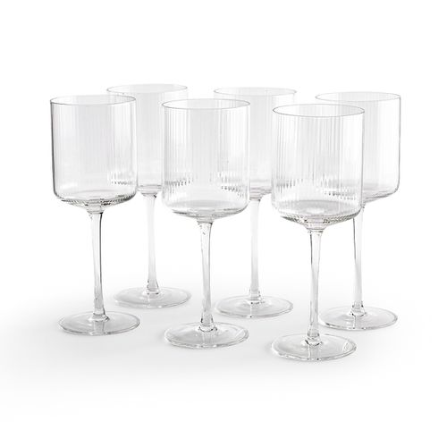 Set di 6 calici da vino in vetro rigato, Stria - LA REDOUTE INTERIEURS - Modalova