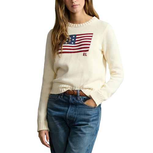 Maglione girocollo, motivo bandiera americana - POLO RALPH LAUREN - Modalova