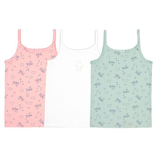 Confezione da 3 top in cotone unicorno - LA REDOUTE COLLECTIONS - Modalova