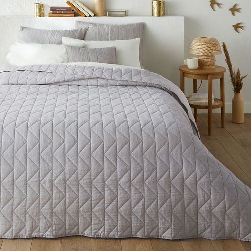 Copriletto Trapuntato In Puro Cotone, Zig Zag Scenario Taglie 150 x 150 cm - la redoute interieurs - Modalova