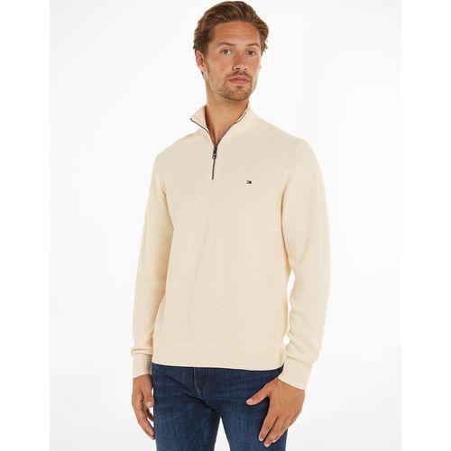 Maglione Collo Alto Cerniera Maglia Strutturata Uomo Taglie S - tommy hilfiger - Modalova