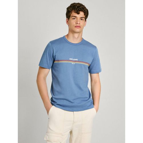 T-shirt Dritta Con Logo Uomo Taglie S - pepe jeans - Modalova