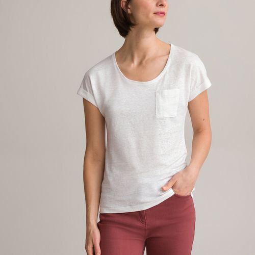 T-shirt in lino, girocollo, maniche corte - ANNE WEYBURN - Modalova