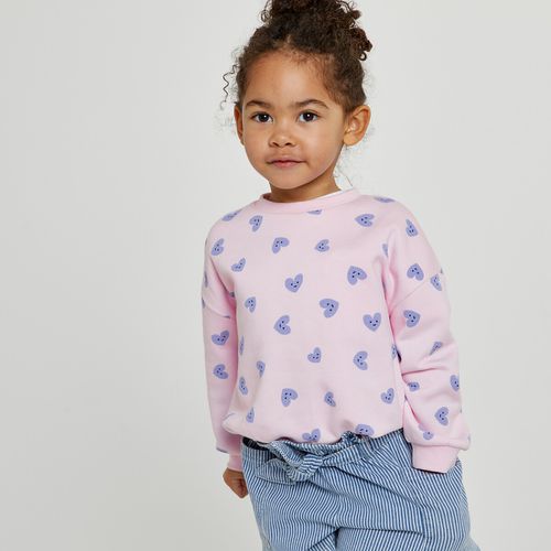 Felpa Girocollo Cuori Stampati Bambina Taglie 6 mesi - 67 cm - la redoute collections - Modalova