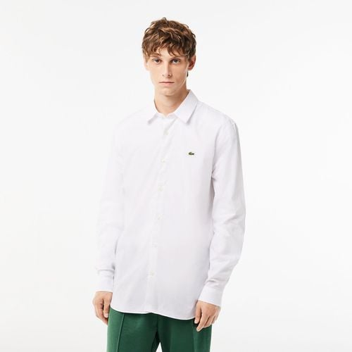 Camicia In Popeline Maniche Lunghe Uomo Taglie 38 - lacoste - Modalova