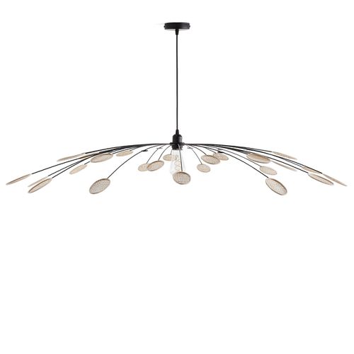 Lampadario Metallo Acciaio E Vimini Ø138 Cm, Léonie - la redoute interieurs - Modalova