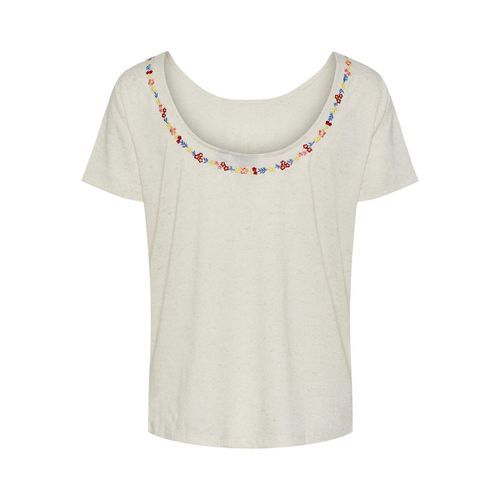 T-shirt Girocollo, Scollatura Ricamata Donna Taglie XS - pieces - Modalova