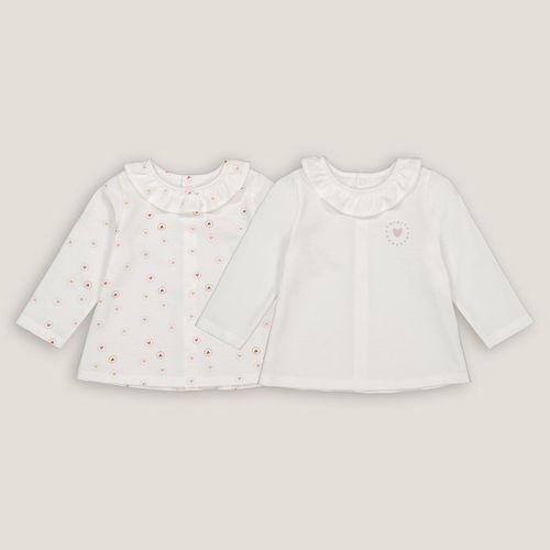 Confezione Da 2 T-shirt A Maniche Lunghe, Motivo Cuori Taglie 1 mese - 54 cm - la redoute collections - Modalova