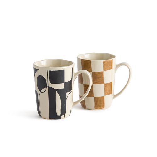 Confezione da 2 mugs, gres, Vinta - LA REDOUTE INTERIEURS - Modalova