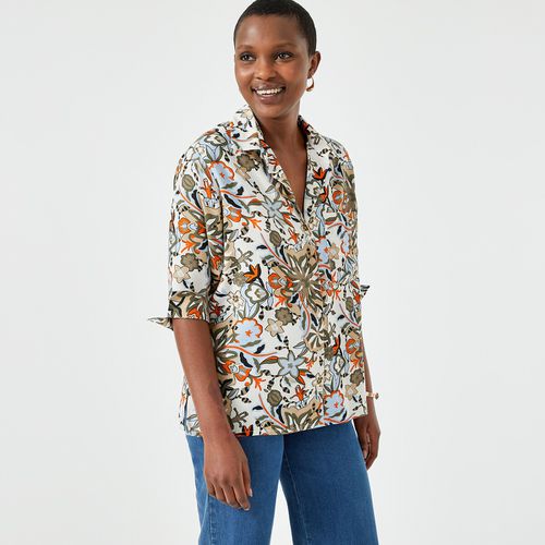 Camicia Stampa Floreale, Maniche A 3/4 Donna Taglie 42 - anne weyburn - Modalova