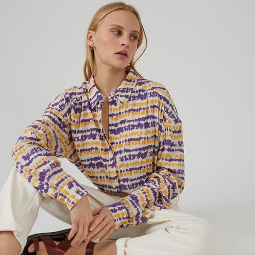 Camicia Con Stampa Tie And Dye, Maniche Lunghe Donna Taglie XS - la redoute collections - Modalova