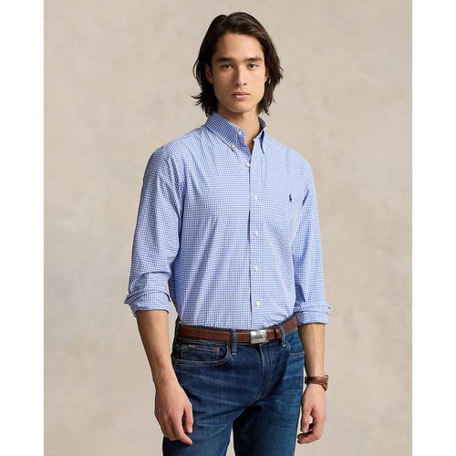 Camicia Dritta A Quadri Popeline Logo Ricamato Uomo Taglie M - polo ralph lauren - Modalova