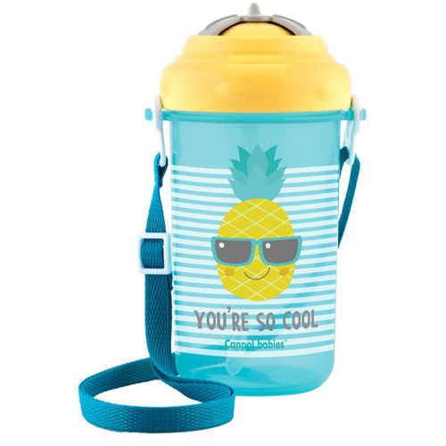 So Cool Bottle bottiglia per bambini con cannuccia Ananas 12m+ 400 ml - Canpol Babies - Modalova