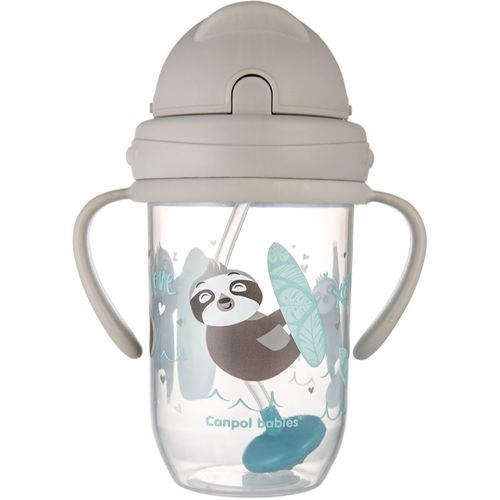 Exotic Animals Cup With Straw Tasse mit Strohhalm Gray 270 ml - Canpol Babies - Modalova
