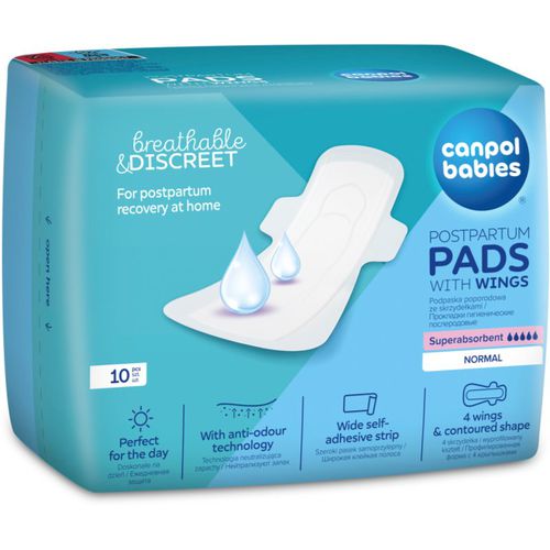 Postpartum Pads With Wings assorbenti per uso ostetrico giorno 10 pz - Canpol Babies - Modalova