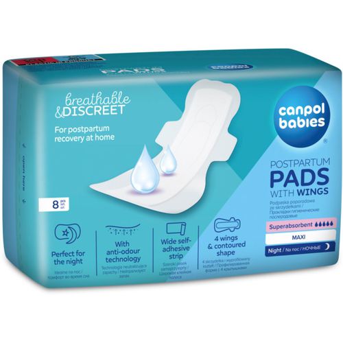 Postpartum Pads With Wings assorbenti per uso ostetrico per la notte 8 pz - Canpol Babies - Modalova