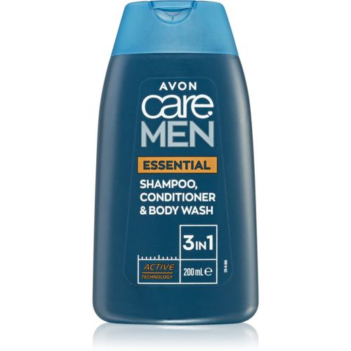 Care Men Essential champú, acondicionador y gel de ducha 3 en 1 200 ml - Avon - Modalova