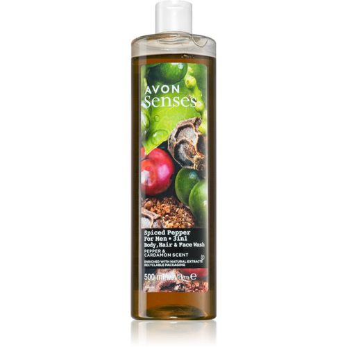 Senses Spiced Pepper champú, acondicionador y gel de ducha 3 en 1 500 ml - Avon - Modalova