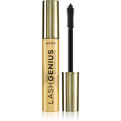 Lash Genius Multitask & Multiply máscara de pestañas para volumen, curvatura y separación 5 en 1 tono Blackest Black 10 ml - Avon - Modalova