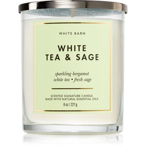 White Tea & Sage vela perfumada 227 g - Bath & Body Works - Modalova