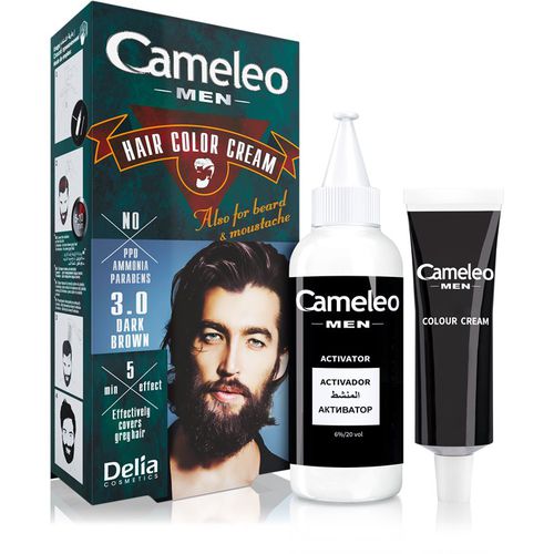 Cameleo Men Haarfarbe Farbton 3.0 Dark Brown 30 ml - Delia Cosmetics - Modalova