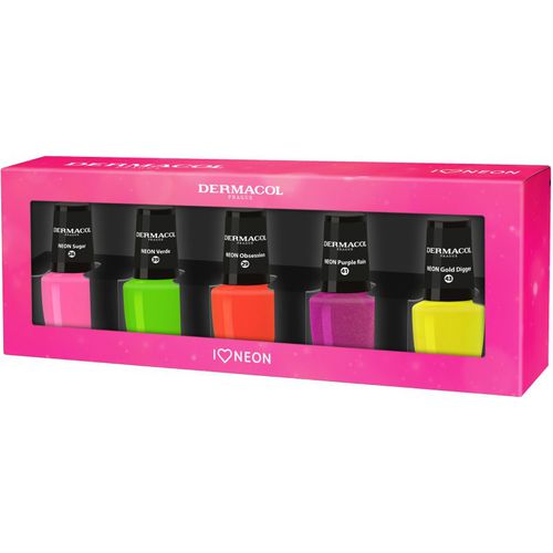 Neon esmalte tono neón para uñas artificiales y naturales (lote de regalo) - Dermacol - Modalova