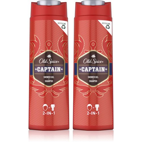 Captain Duschgel & Shampoo 2 in 1 2x400 ml - Old Spice - Modalova