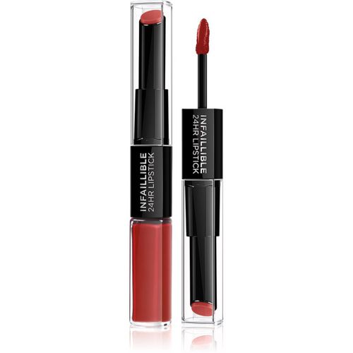 Infallible brillo y barra de labios de larga duración 2 en 1 tono 506 Red Infaillible 5 ml - L’Oréal Paris - Modalova